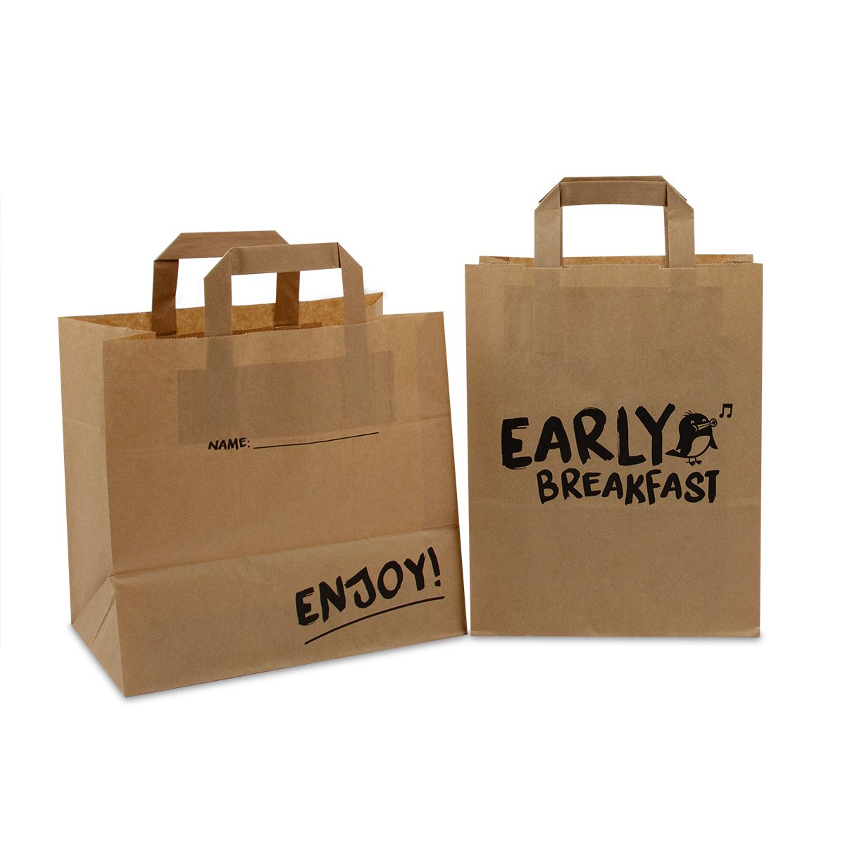 Papieren take away tassen - Early breakfast - Bruin - Groep